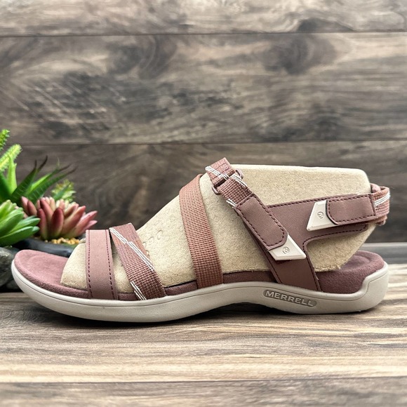 NIB Merrell 9M District Mendi Backstrap Sport Sandal Marron Burlwood - Picture 5 of 10